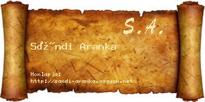 Sándi Aranka névjegykártya