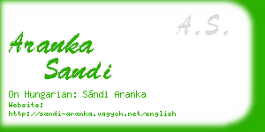 aranka sandi business card